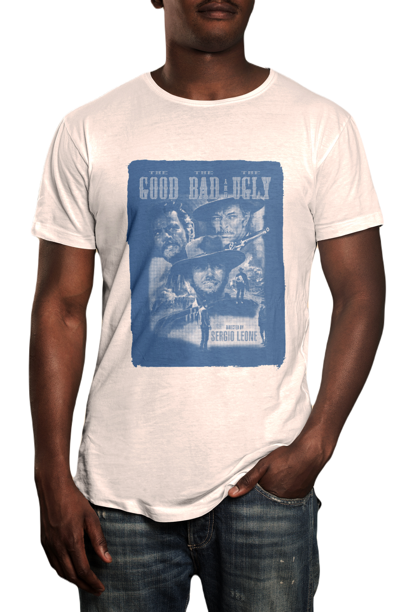 The Good, The Bad, The Ugly Blue Poster T-Shirt - Official Radio Days Licensed Product