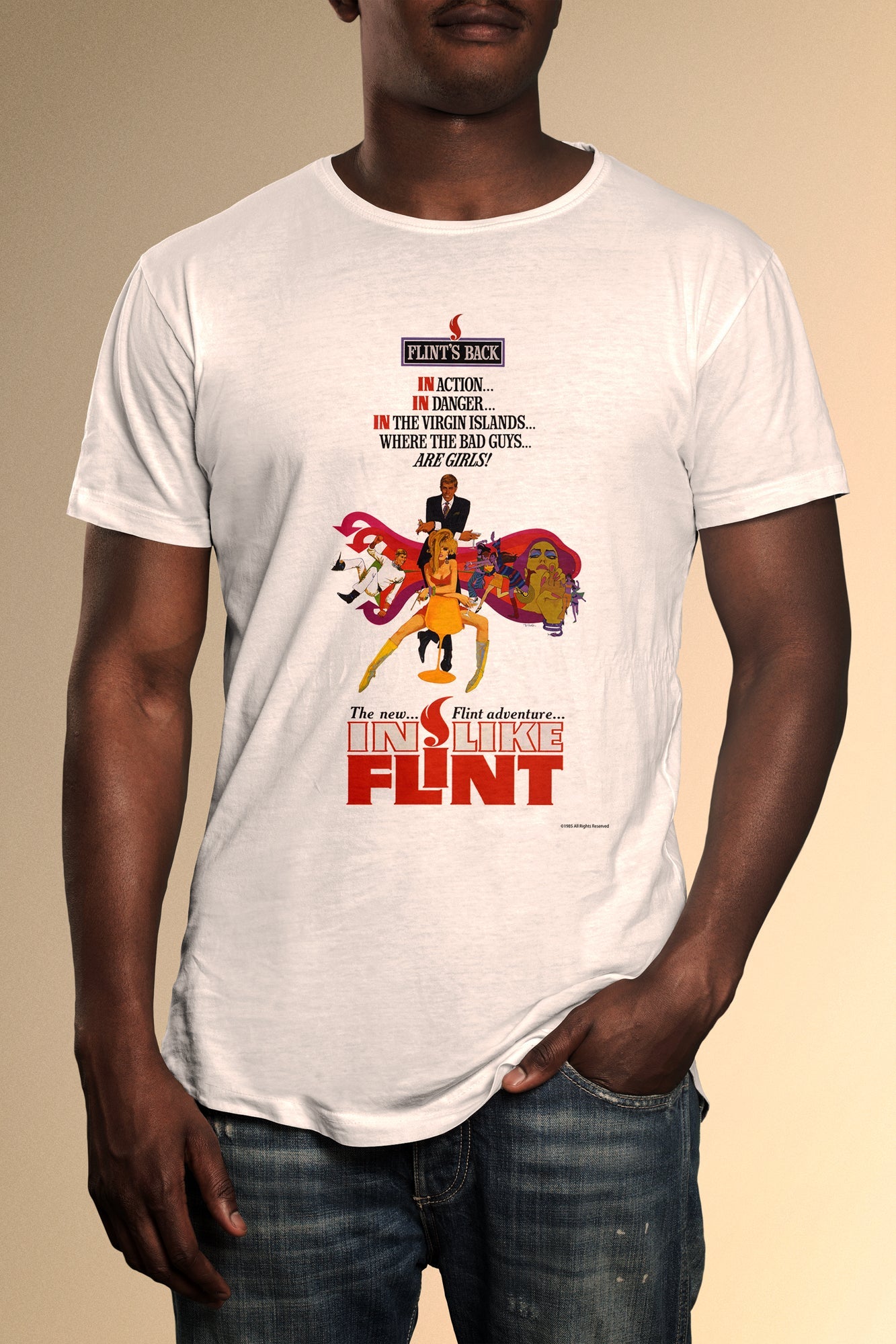In Like Flint T-Shirt - Official Radio Days Licensed Product