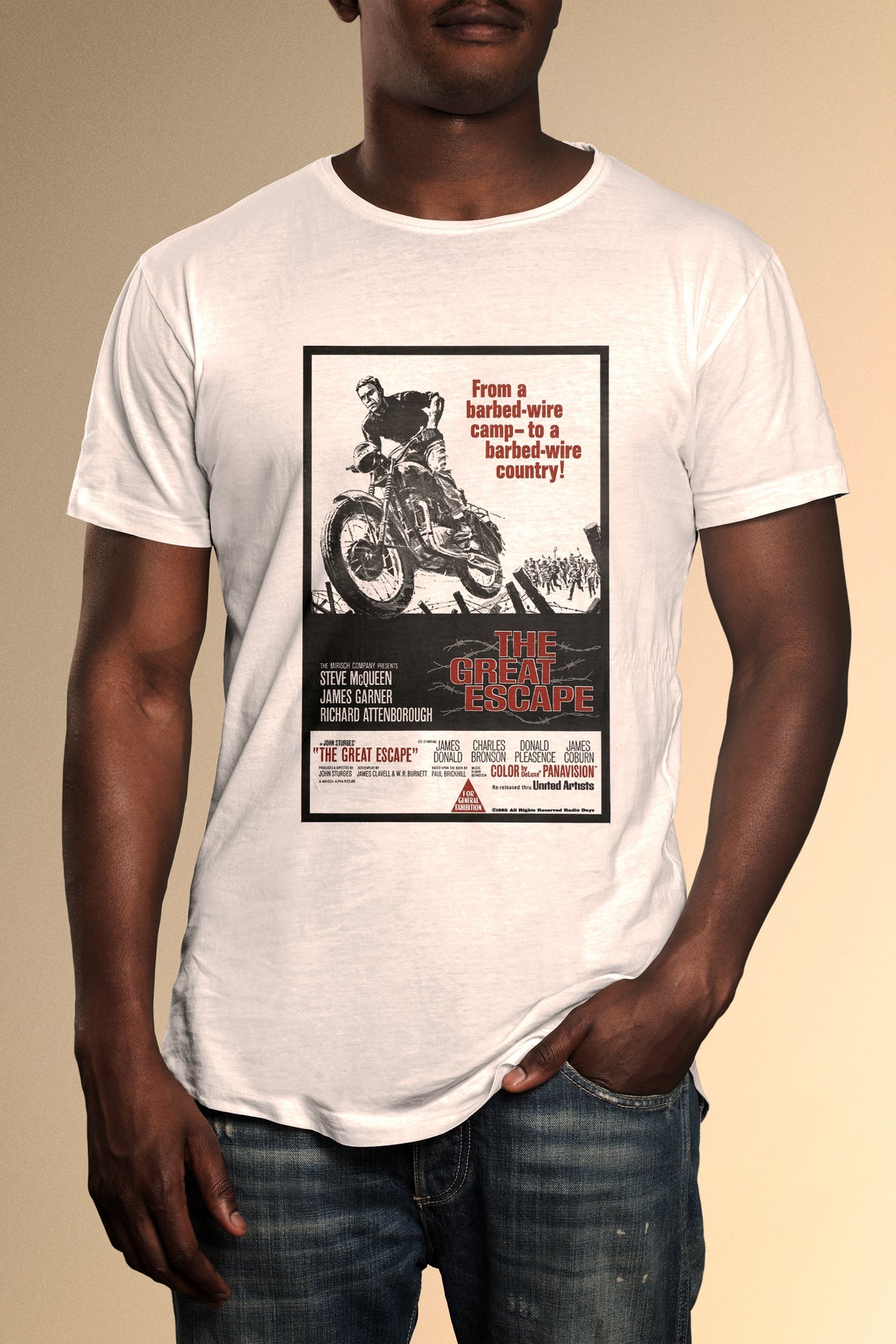 The Great Escape Poster T-Shirt - Official Radio Days Licensed Product