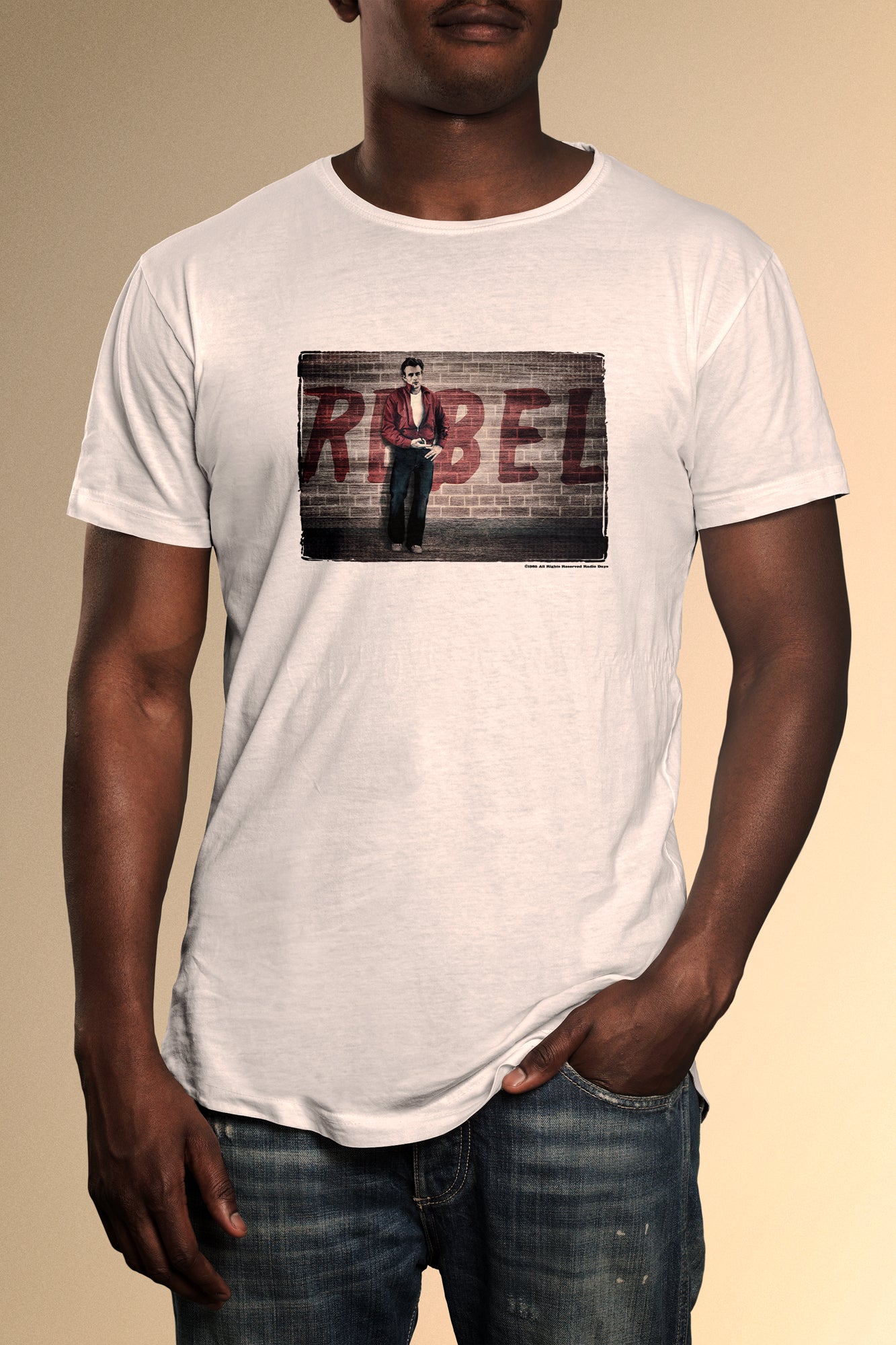 James Dean Rebel Without A Cause Wall T-Shirt - Official Radio Days Licensed Product