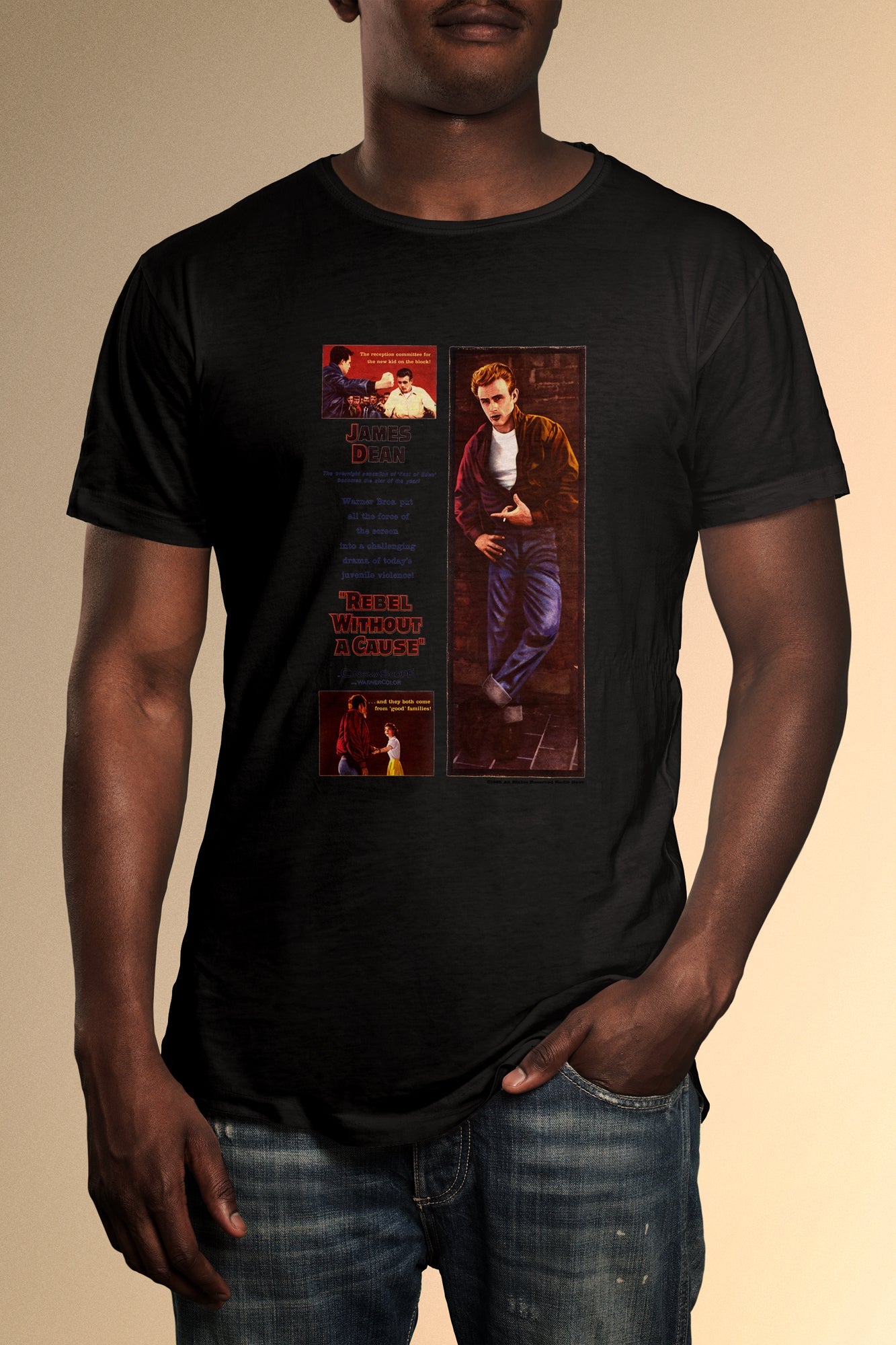 James Dean Rebel Without A Cause Poster T-Shirt - Official Radio Days Licensed Product