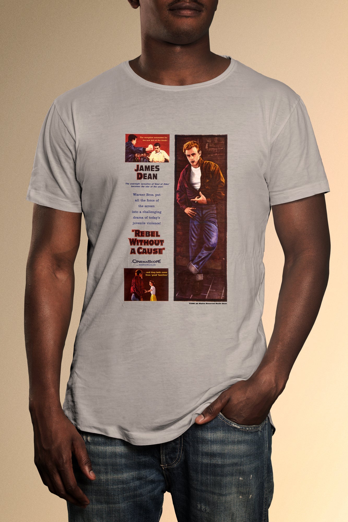 James Dean Rebel Without A Cause Poster T-Shirt - Official Radio Days Licensed Product