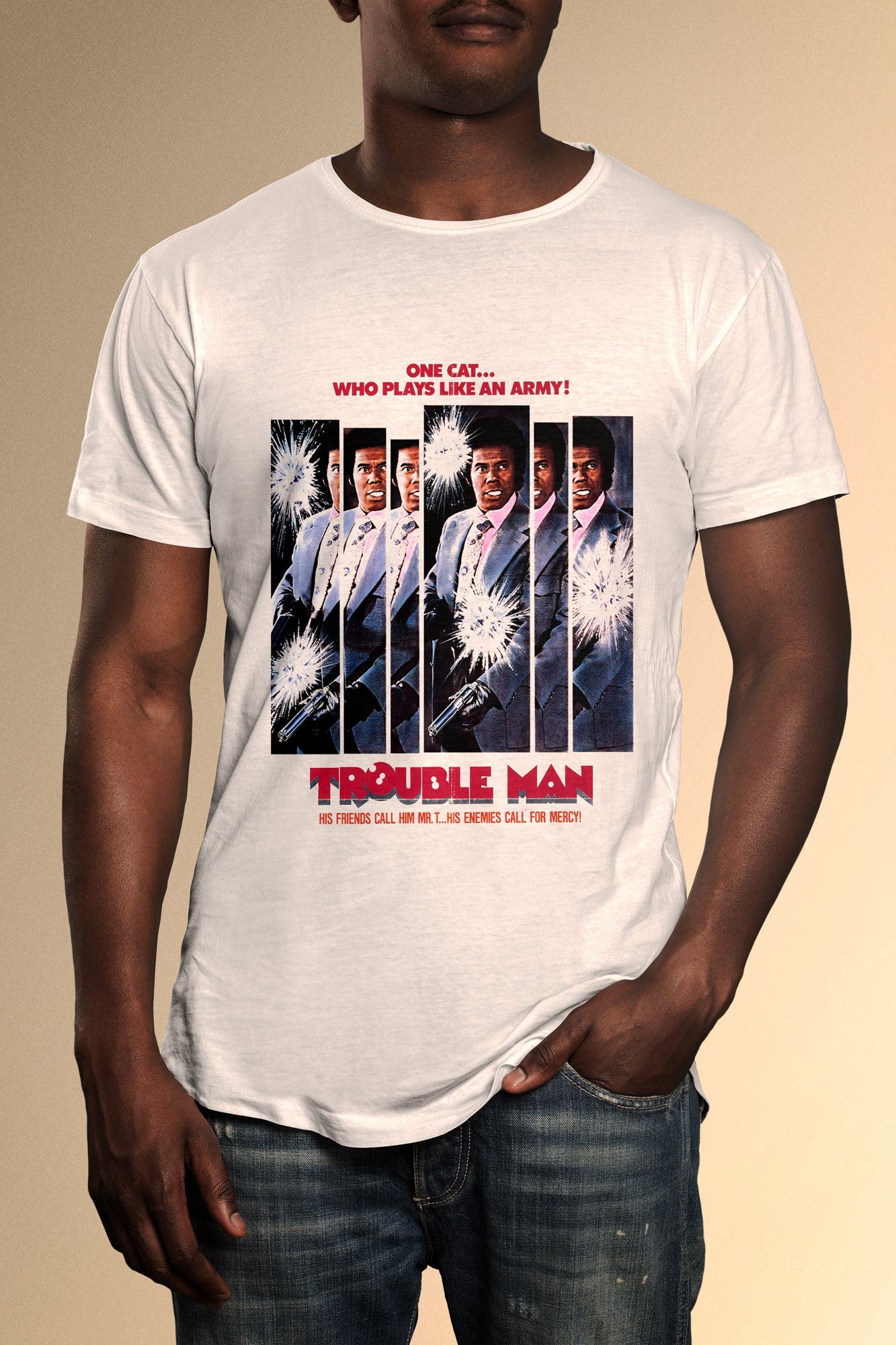Trouble Man Poster T-Shirt - Official Radio Days Licensed Product