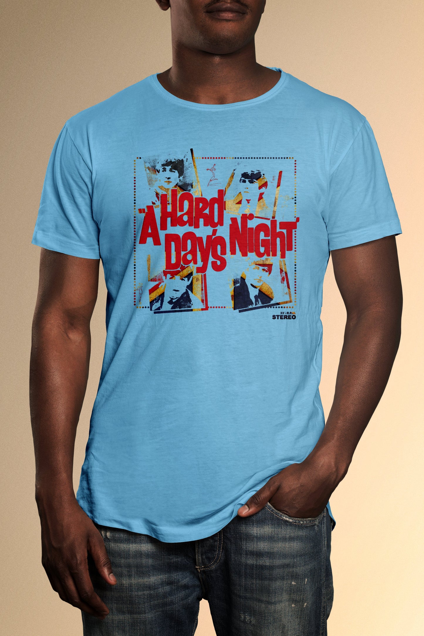 The Fab Four Red A Hard Day's Night 'In Stereo' T-Shirt - Official Radio Days Licensed Product