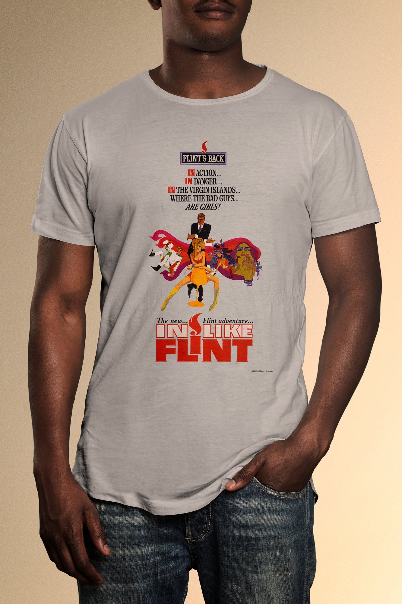 In Like Flint T-Shirt - Official Radio Days Licensed Product