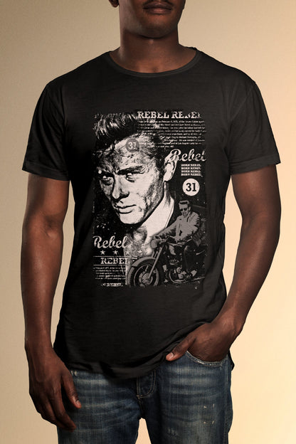 James Dean Rebel Without A Cause B&W T-Shirt - Official Radio Days Licensed Product