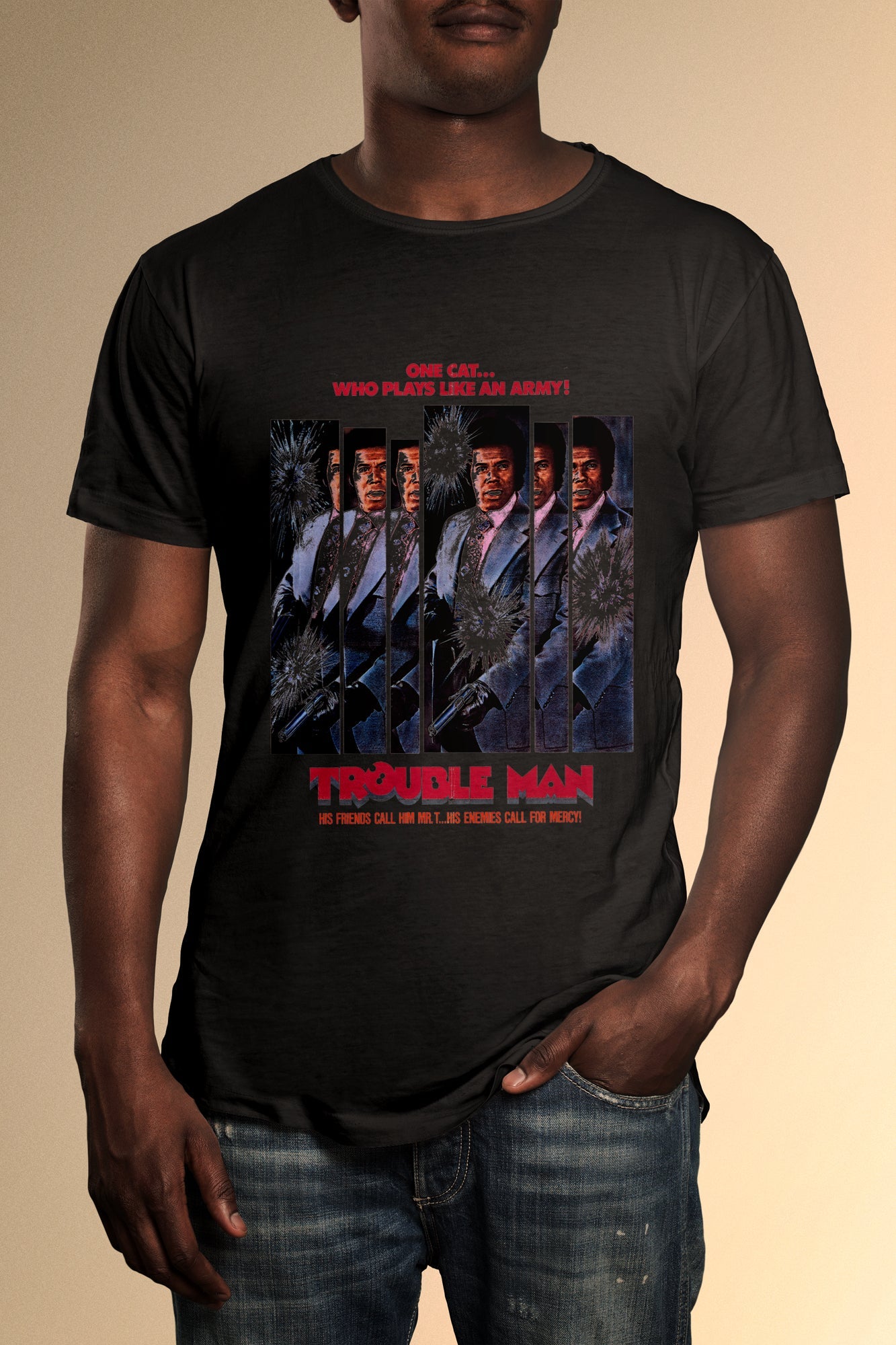 Trouble Man Poster T-Shirt - Official Radio Days Licensed Product