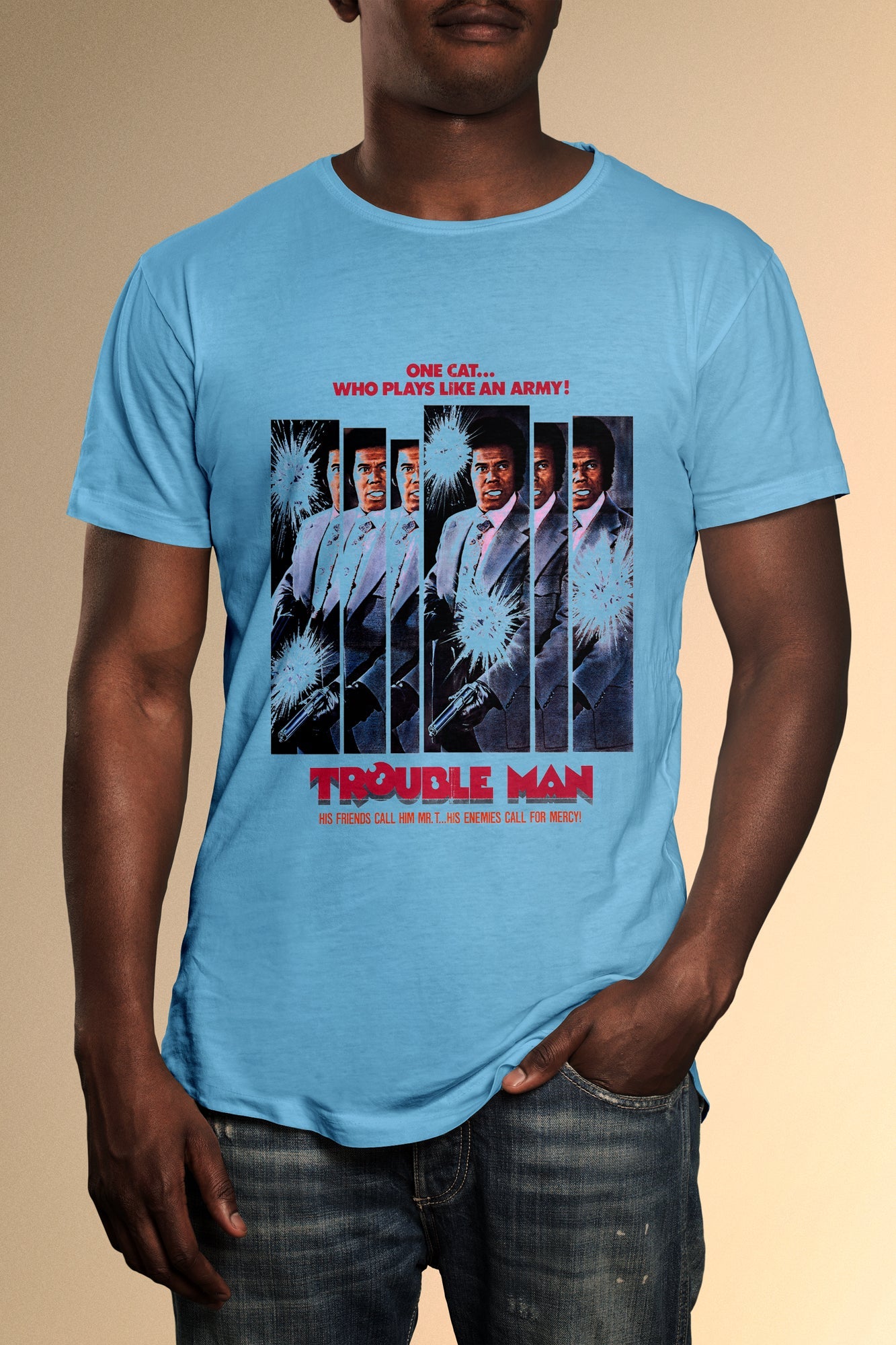 Trouble Man Poster T-Shirt - Official Radio Days Licensed Product