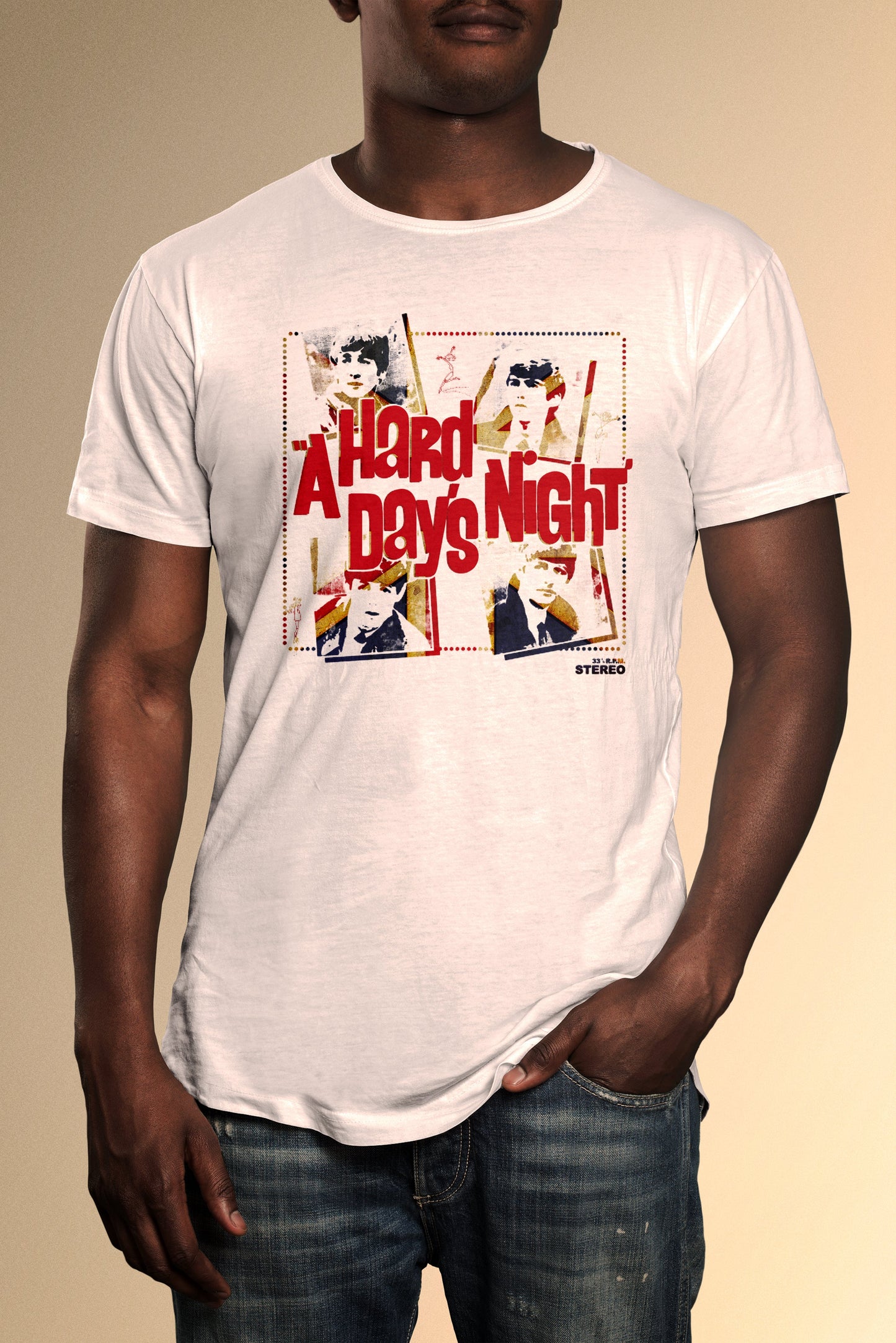 The Fab Four Red A Hard Day's Night 'In Stereo' T-Shirt - Official Radio Days Licensed Product