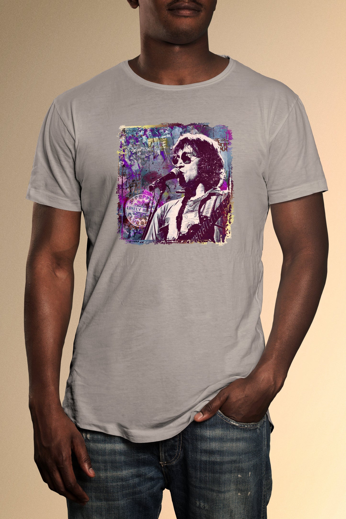 John Lennon Performance Watercolour T-Shirt - Official Radio Days Licensed Product