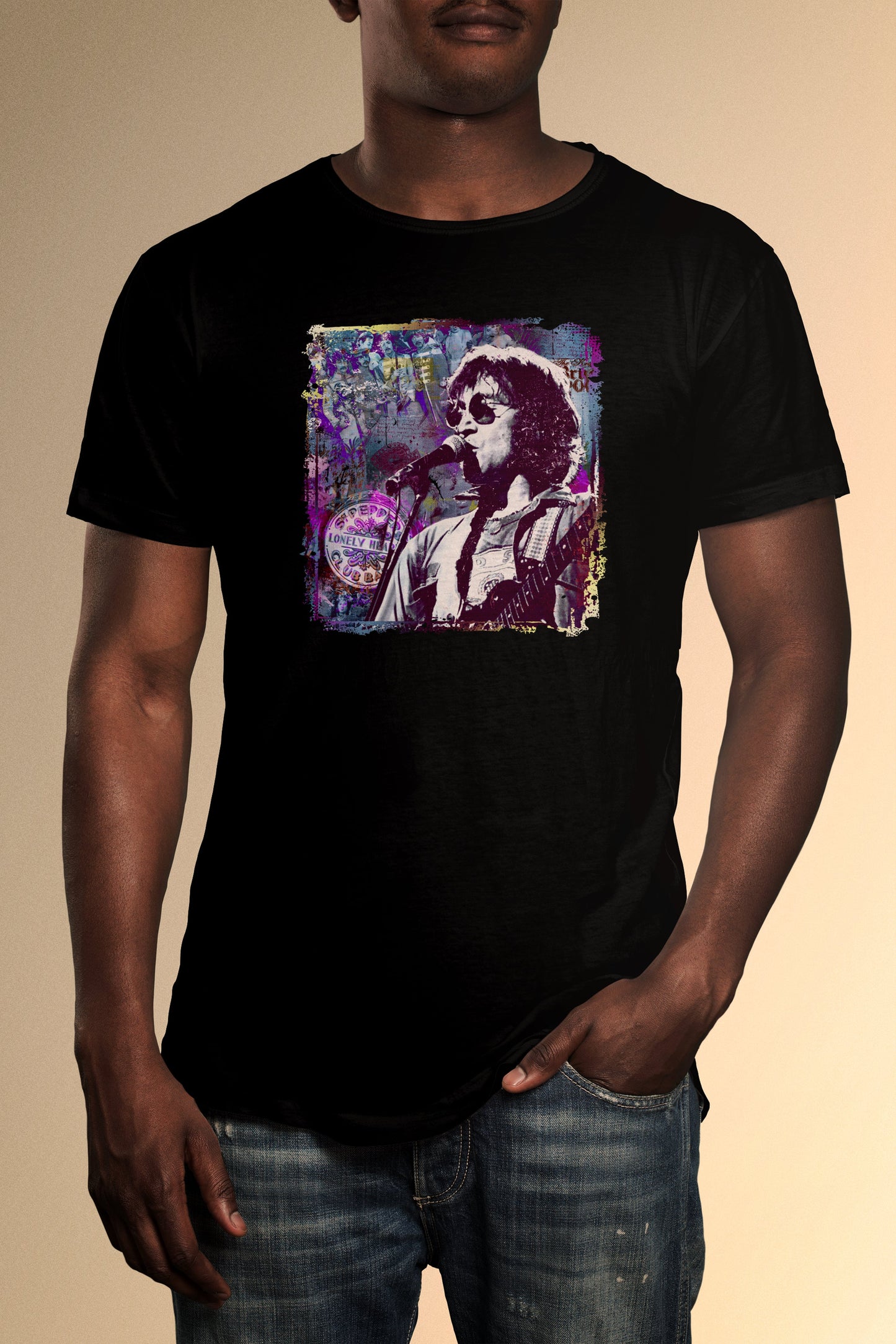 John Lennon Performance Watercolour T-Shirt - Official Radio Days Licensed Product